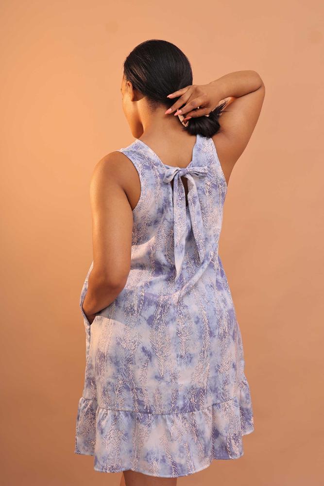 Forest wrap pattern flowy Dress