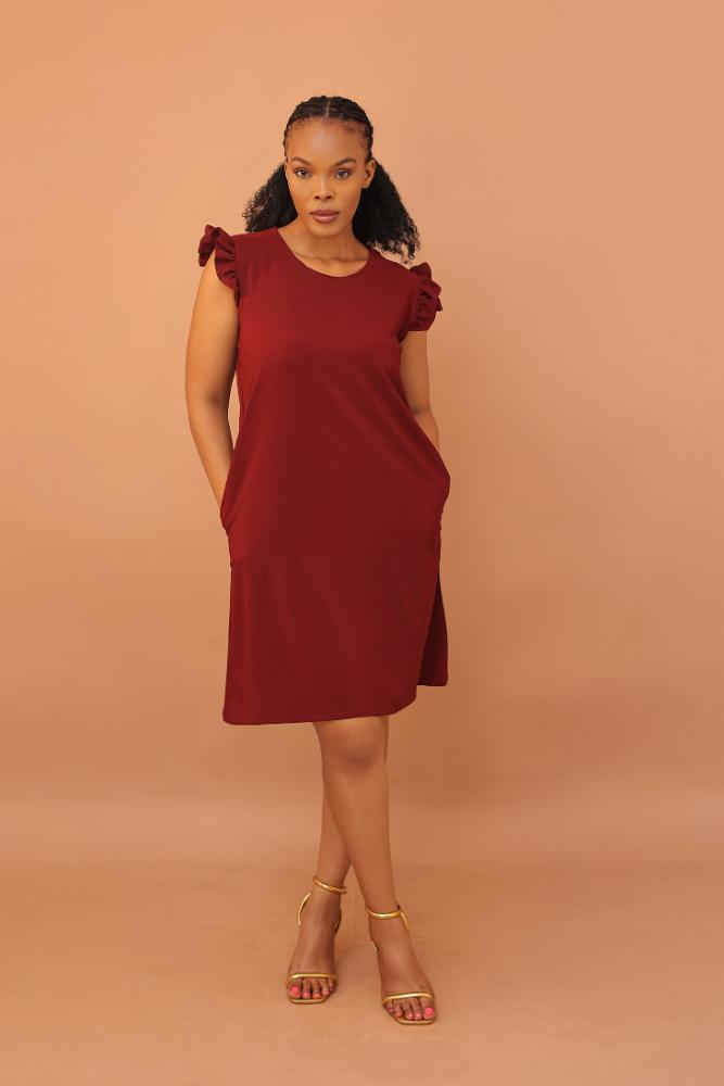 Ruffle sleeve Dress