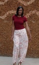 Splash pattern wide leg pant