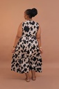 Ivory Stroke Pattern Maxi Dress