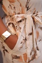 Mocha Bloom Pattern maxi Dress