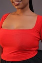 Basic Top T-shirt Low Neck Long