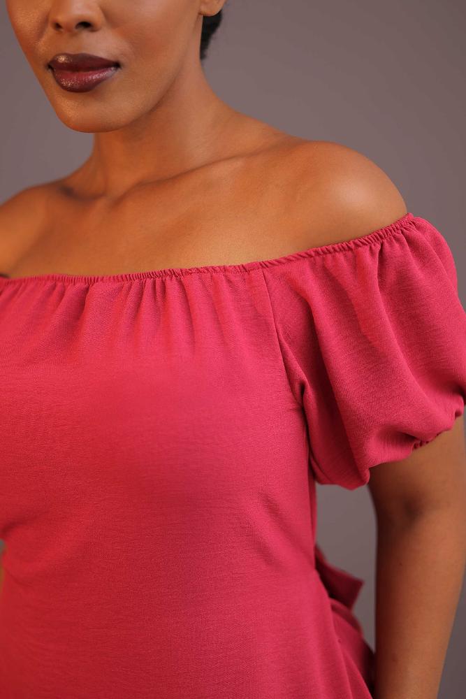  Off shoulder Short Belted Dress