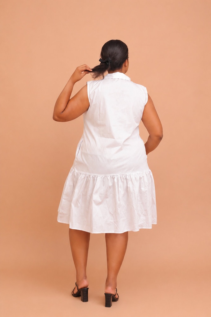 Cotton Sleeveless Shirt Dress