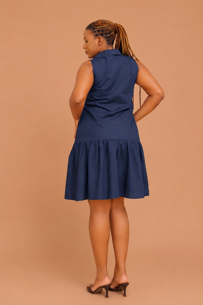 Cotton Sleeveless Shirt Dress