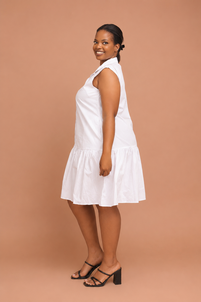 Cotton Sleeveless Shirt Dress