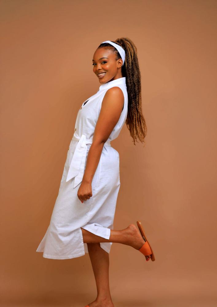 100% Cotton Button Shirt Dress