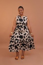 Ivory Stroke Pattern Maxi Dress