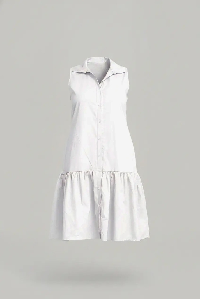 Cotton Sleeveless Shirt Dress