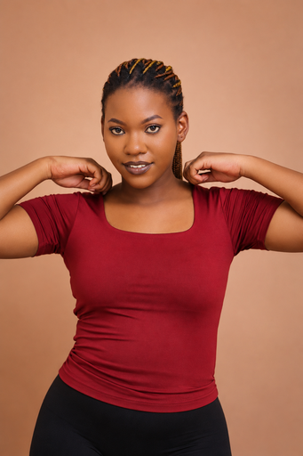 Basic Tee Short Sleeve Lowneck — Maroon