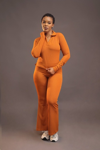 Luna Fitted Lounge Set — burnt orange