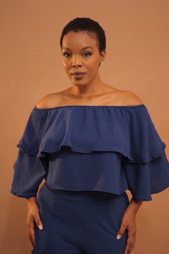 Sway Offshoulder Top — Navy Blue