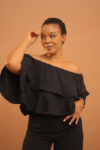 Sway Offshoulder Top — Black