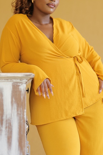 Sway Wrap Shirt — Mustard