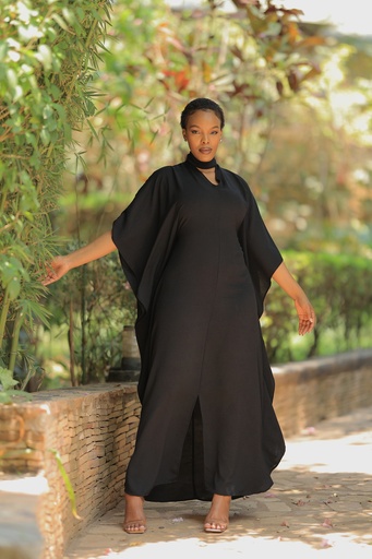 Sway Flame Kaftan — Black