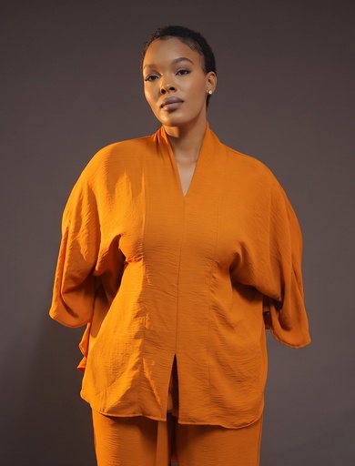 Elegant Kaftan Blouse — burnt orange