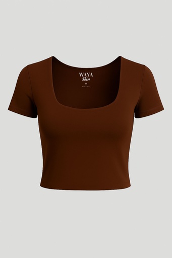Basic Top Short Sleeve Low Neck
