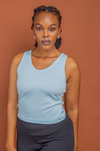 Ribbed Basic Top Low Neck