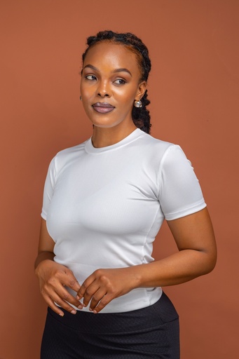 Ribbed Basic Top Short Sleeve