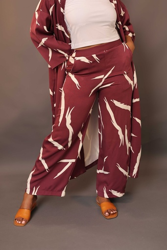 Pattern Wide Leg Pant Plume