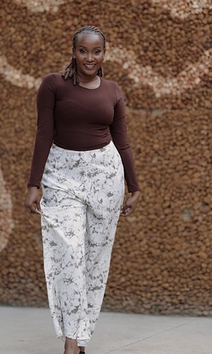 Splash pattern wide leg pant
