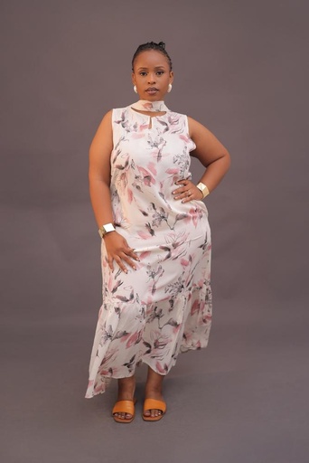 Rose Bloom Pattern maxi Dress